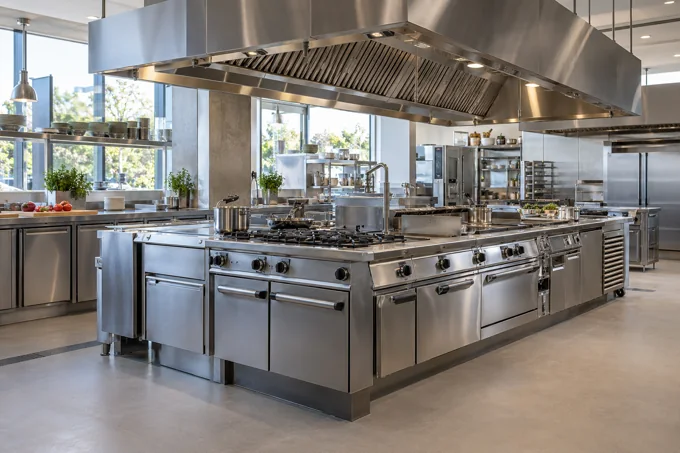 Cuisine centrale de restaurant · Image d'illustration de cuisines professionnelles