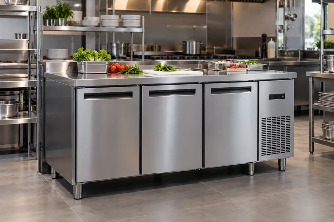 Mesa refrigerada de tres puertas · Imagen ilustrativa de Frío comercial