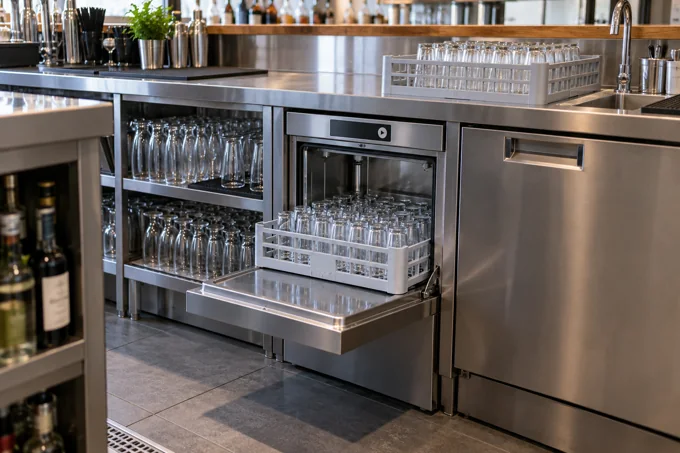 Gläserspüler für Bar · Illustratives Bild von Gewerbespülmaschinen