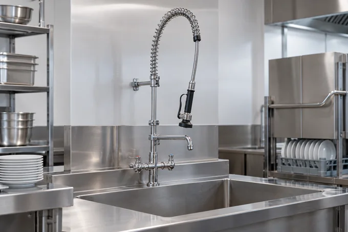 Vorwaschdusche · Illustratives Bild von Gewerbespülmaschinen